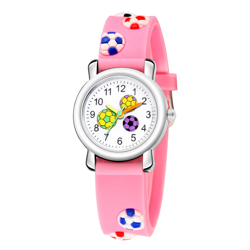 boys girls 3D football basketball dial sports wristwatch children quartz watch kids silicone clock