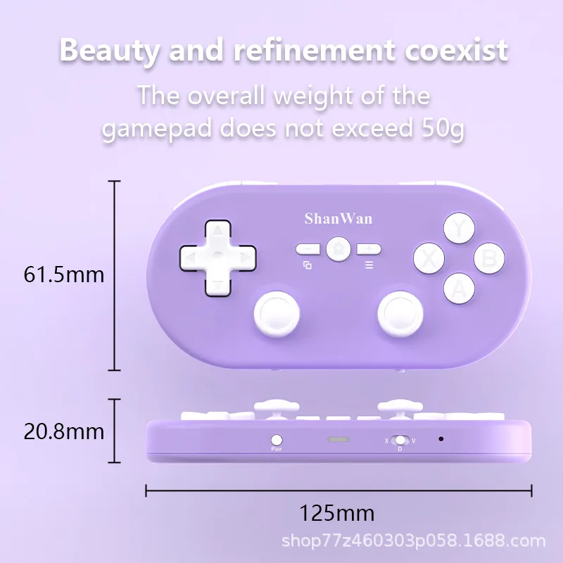 ShanWan Q37 Wireless Gaming Controller Bluetooth Mini Gamepad Micro Hall Double-Rocker Joystick For Android IOS PC Mobile Phone