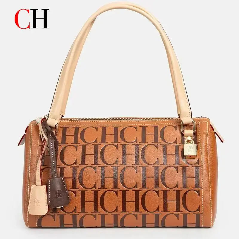 Ch marca feminina bolsa de ombro vintage monograma saco chique bloqueio ornamento feminino diário casual bolsa 2026 tendência da moda