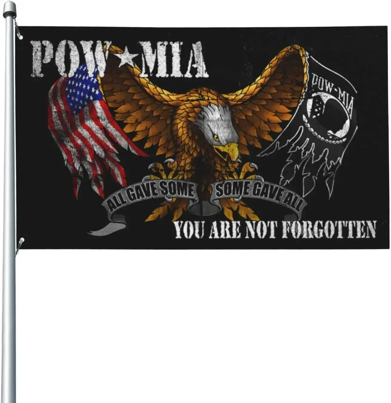 National Flag Weather Resistant Outdoor Yard Flag Pow Mia You Are Not Forgotten Prisoner War 3x5 Foot For Decoration