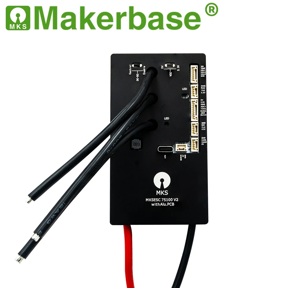 Makerbase VESC 75100 V2 84 V 100A Met Alu PCB Gebaseerd op VESC Voor Elektrische Skateboard/Scooter/Ebike Snelheidsregelaar