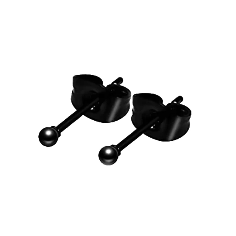 Black Punk Stainless Steel Hoop Earrings