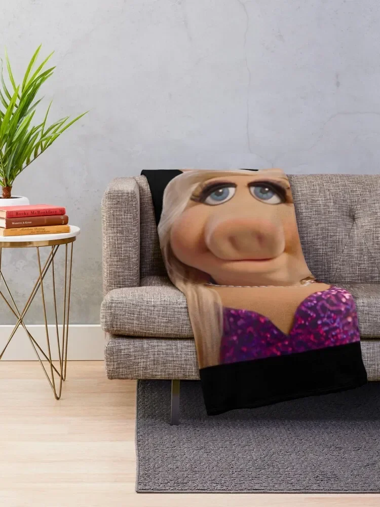 Miss Piggy \t \t Throw Blanket Luxury Thicken Thermals For Travel Multi-Purpose Fluffys Large Blankets