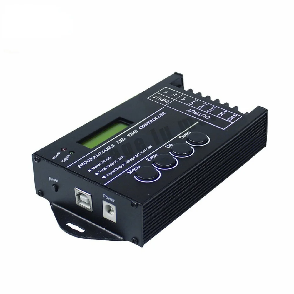 Time programable RGB LED Controller TC420 TC421 DC12V/24V 5Channel Total Output 20A Common Anode Programmable LED Controller