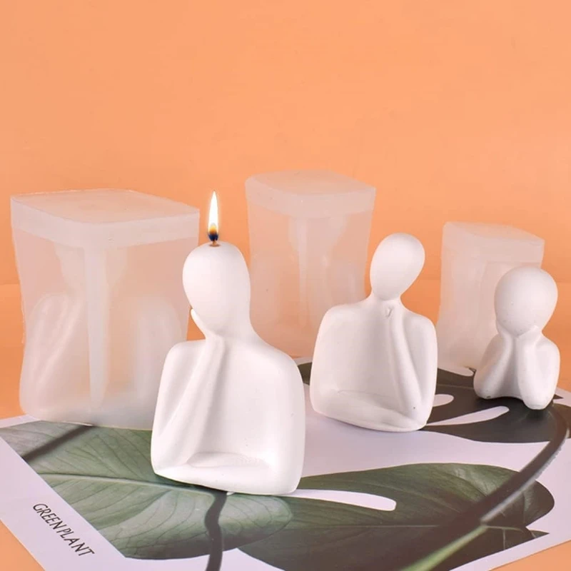 Family Candle Silicone Mold DIY for Cheers Support, Child Mother Father Gypsum Body Crystal Epoxy Resin Mold