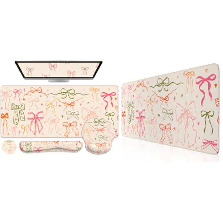 Desk Mat, Large Mouse Pad Wrist Support Set, XXL Large Mousepad + Keyboard Wrist Rest+Mouse Wrist Rest+Coastert with Ergonomic