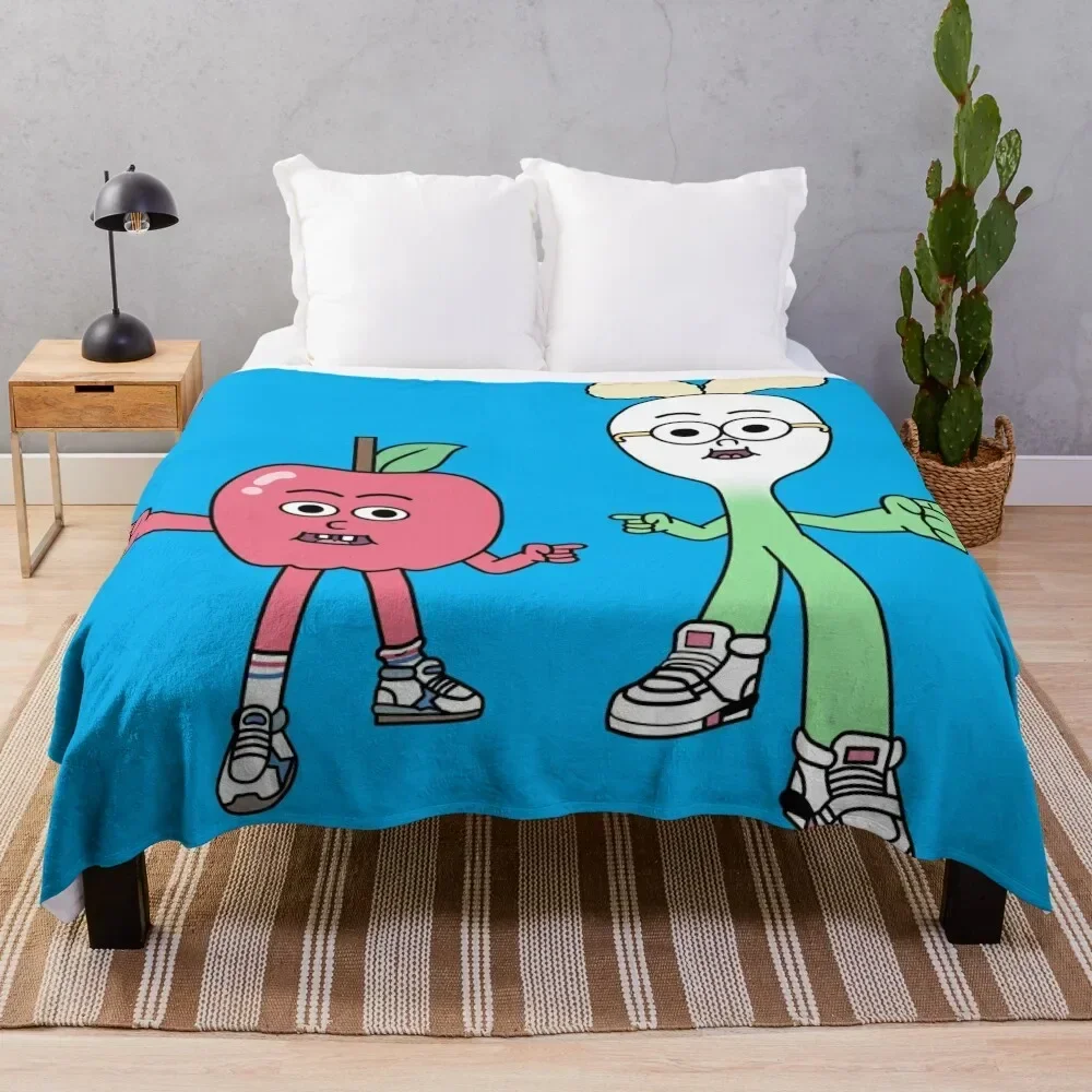 Apple and Onion Throw Blanket Warm Bed covers anime Winter beds Polar Blankets