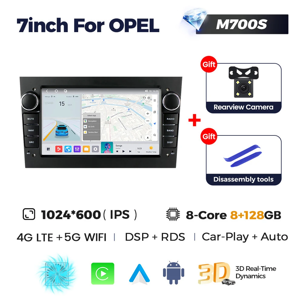 MEKEDE Auto GPS Android 14 Autoradio Carplay Voor Opel Astra H J 2004 Vectra Vauxhall Antara Zafira Corsa C D Vivaro Meriva Veda