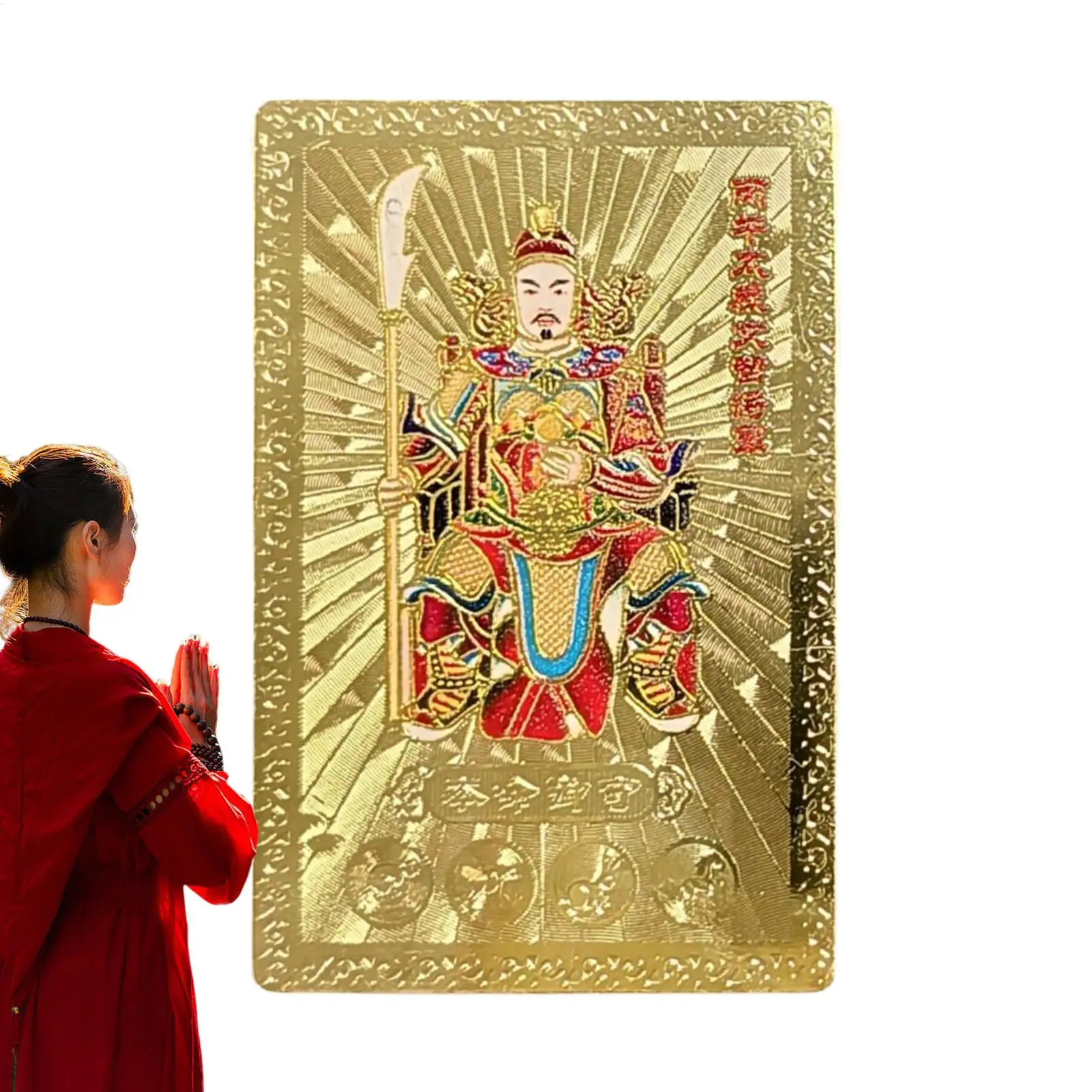 Carta Cinese Tai Sui 2026 per Fortuna, Ricchezza e Prosperità, Carta Feng Shui con Cavallo Cinese, Carta Dorata per Preghiera, Protezione ed Esorcismo