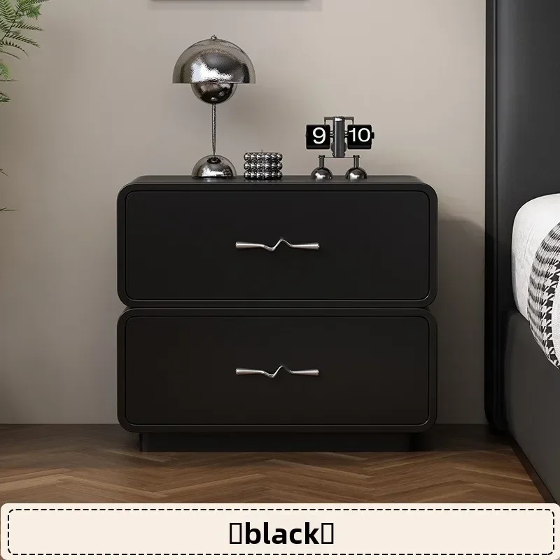 Modern Solid wood paint bedside table Bedroom small light luxury contrasting color cream wind bedside table sturdy and durable