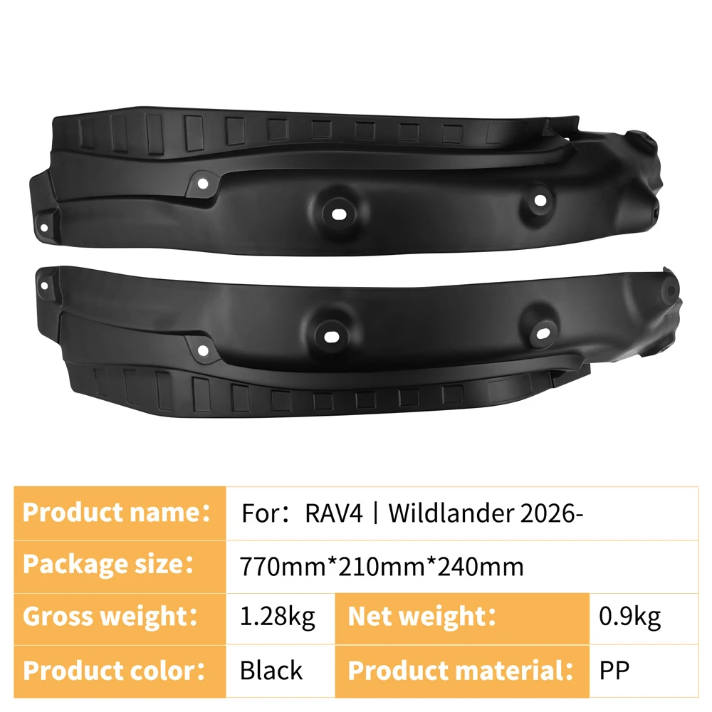 FOR Toyota RAV4 Wildlander RAV-4 Hybrid 2pcs Car Rear Wheel Anti-splash Mud Flaps Lining Mudguards Exterior Accessories 2026+