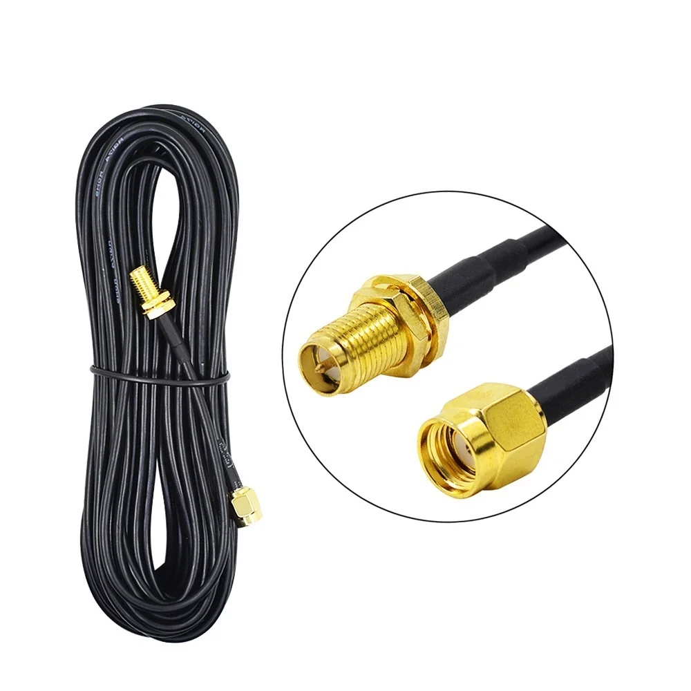 

Duke RG174 RP-SMA Extension Cable Male to Female Feeder Wire for Coaxial WiFi WLAN Network Card Router Antenna 5-10M