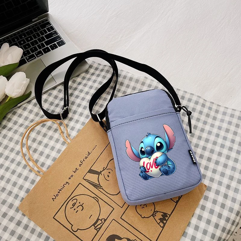 Disney Lilo & Stitch Women Shoulder Bag Crossbody BagsCanvas Small Female Bag Students Single Shoulder Mobile Phone Bags Handbag