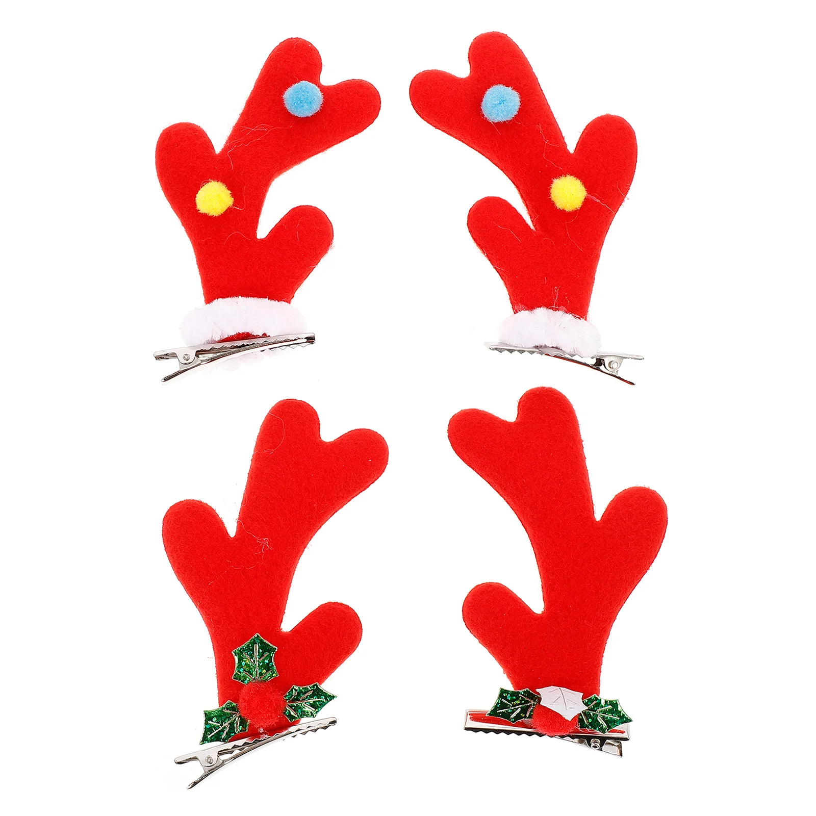 

4pcs Deer Horn Hair Clips Adorable Antler Design Creative Headwear Party Costume Birthday Decorative Headdress