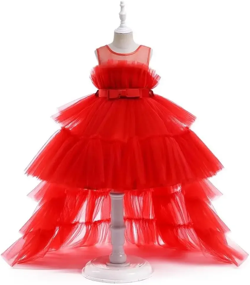 High Low Tulle Pageant Gown Tiered Flower Girl Dress Layered Ball Gown Kids Birthday Party Dress princess dress