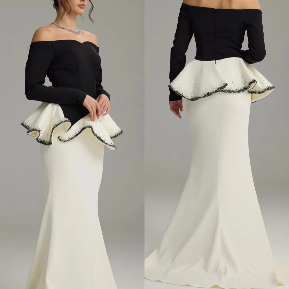 

Индивидуальные блестящие джерси со складками и блестками, длинные платья с открытыми плечами, на заказ, для встречи выпускников, для торжественных случаев