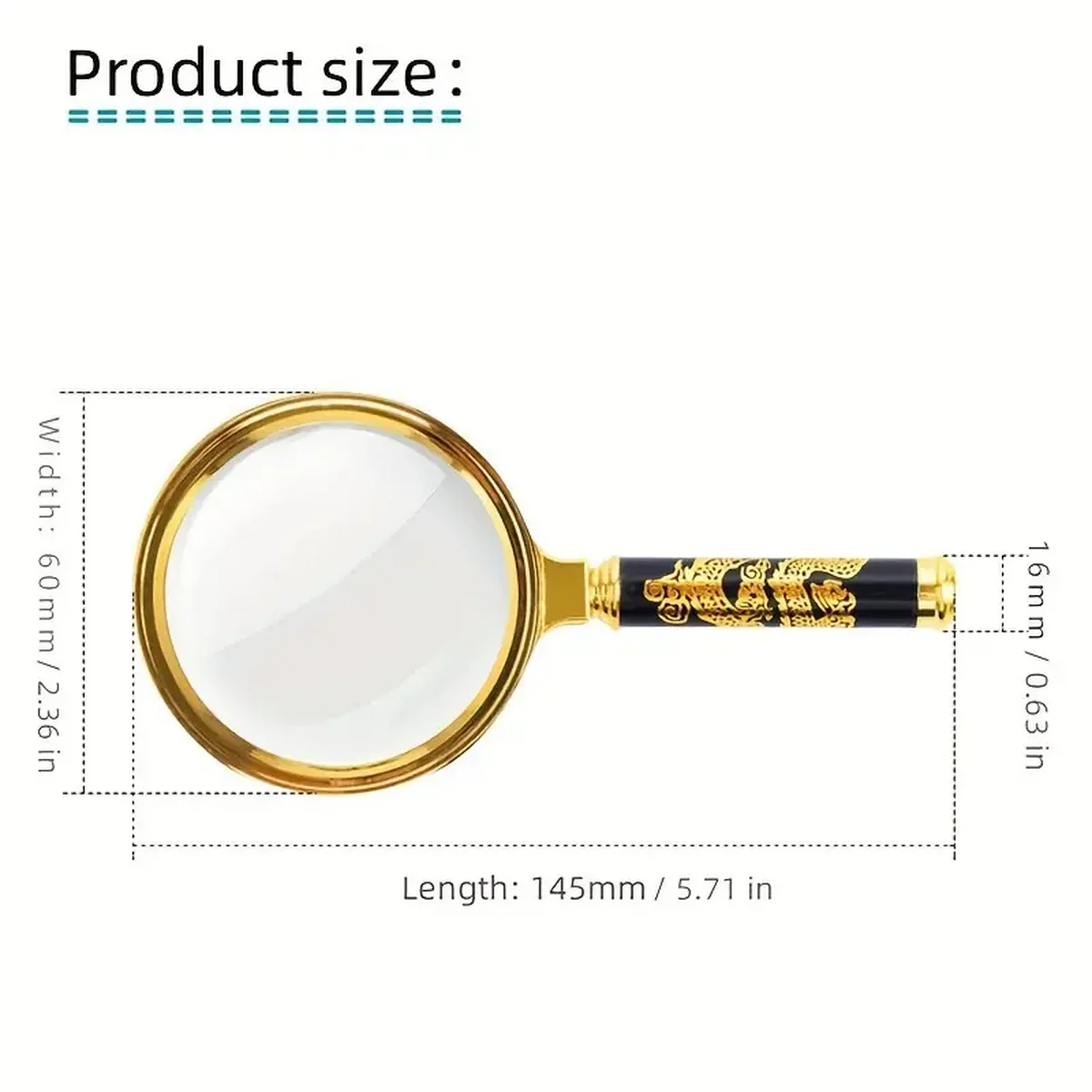8x High-Power Hand-Held Magnifying Glass Elderly High-Definition Reading Antiques Inspection Insect Study Extended Mirror