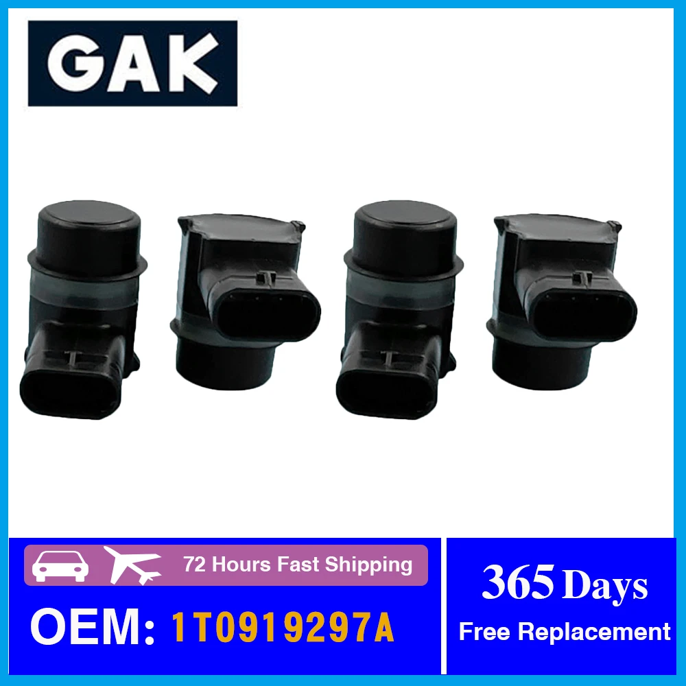 

GAK Brand PDC Parking Sensor Parking Radar Radar Detector 4PCS for Audi A3 A6 A7 Q3 for VW Golf Passat 1T0919297A