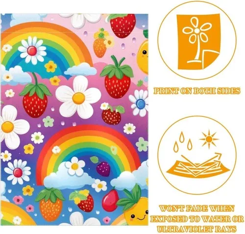 Daisy Flowers Rainbow Garden Flag Vertical Double Sided Farmhouse, 12x18 XXQ
