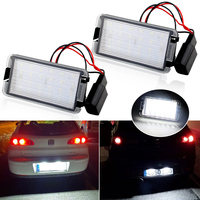 2pcs Car LED Number License Plate Lights Error Free For Seat Ibiza 6L ab Arosa Altea Cordoba MK1 MK2 Leon 1M Toledo 5P 2004-2009