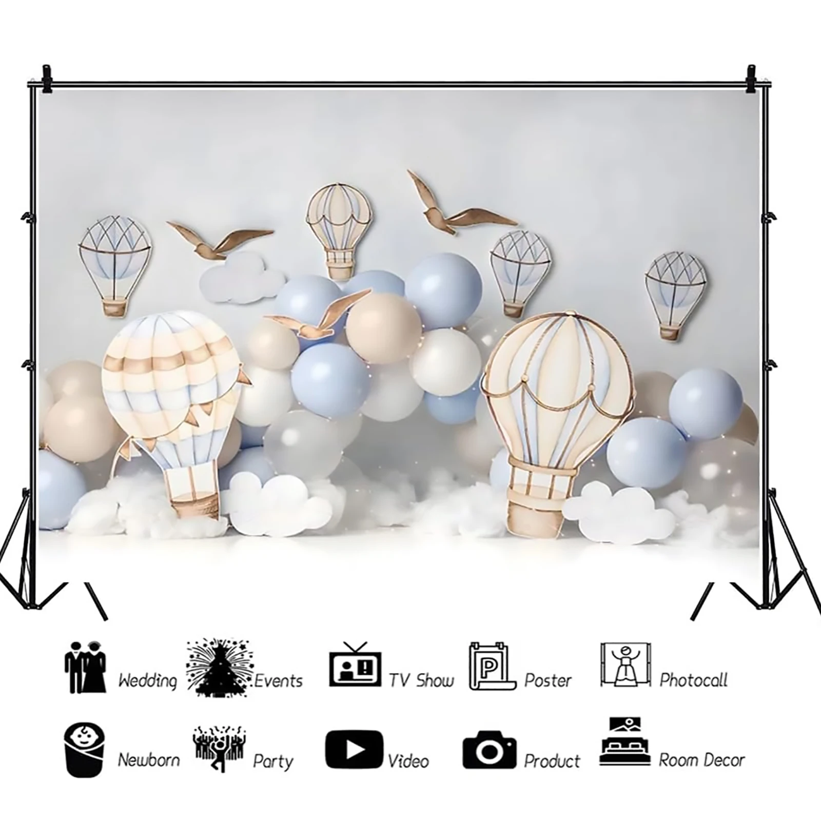 青い空の写真の背景,赤ちゃんのシャワー,誕生日,子供,家族のポートレート,写真スタジオのアクセサリー