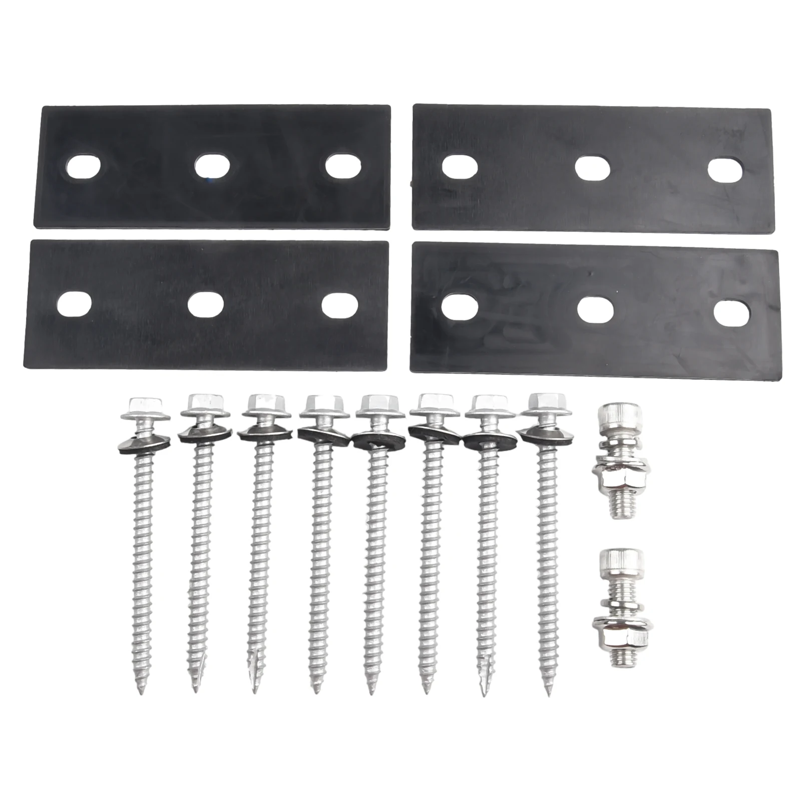 Brand New Short Brackets Photovoltaic Support Adjustable Aluminum Alloy End Clamp Kit Silver Solar Holder Hardware