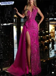 Elegant Strapless Evening Dress 2024 Sexy Prom Gowns Simple Sequined Floor-Length Dress Custom Made Vestido de novia