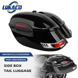 Accessori moto Custodie laterali 2 pezzi Scatola laterale Coda Bagagli Pannier Cargo Nero Universale per Harley Per Suzuki Per Honda