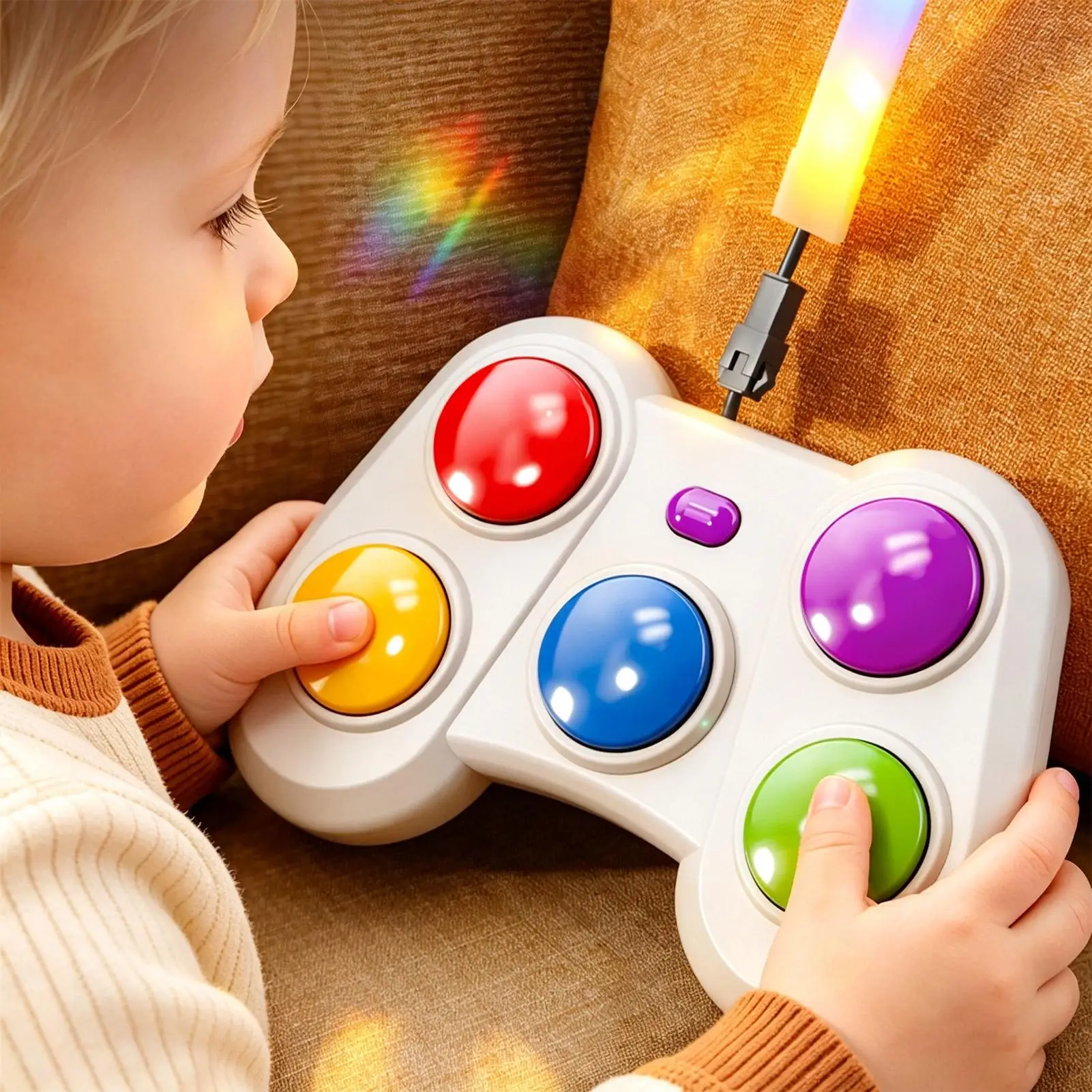 Handheld Electronic Games Portable Rhythm Game with Sound and Light Educational Toys for Boys Girls Ages 3 Birthday Party Home