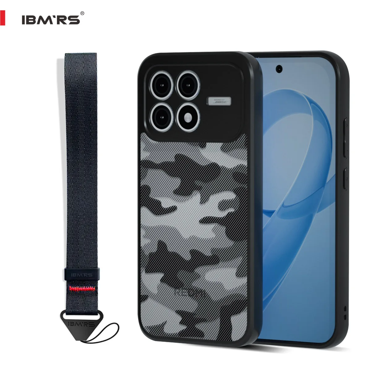 

For Redmi K90 POCO F8 Pro Case, Camouflage Shockproof Cover with Wrist Strap, Durable Hybrid Armor