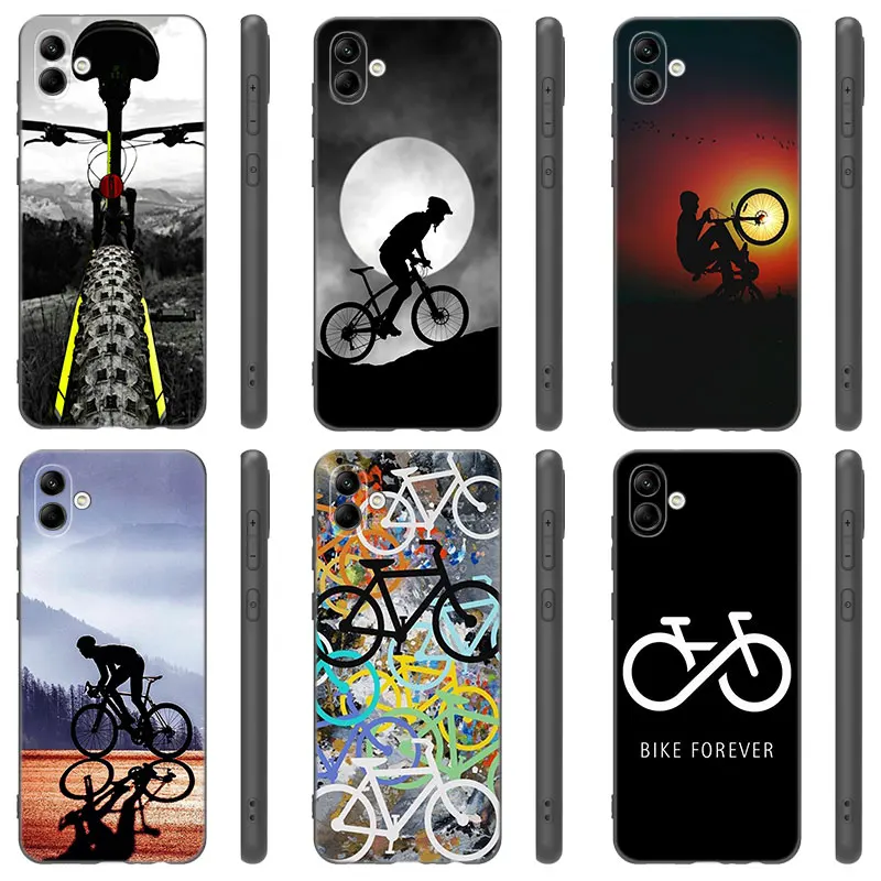 Mountain Bike Cycling Black Phone Case For Samsung Galaxy A01 A03 Core A04 E A02 A05 A10 A20 A21 A30 A50 S A6 A8 Plus A7 2018