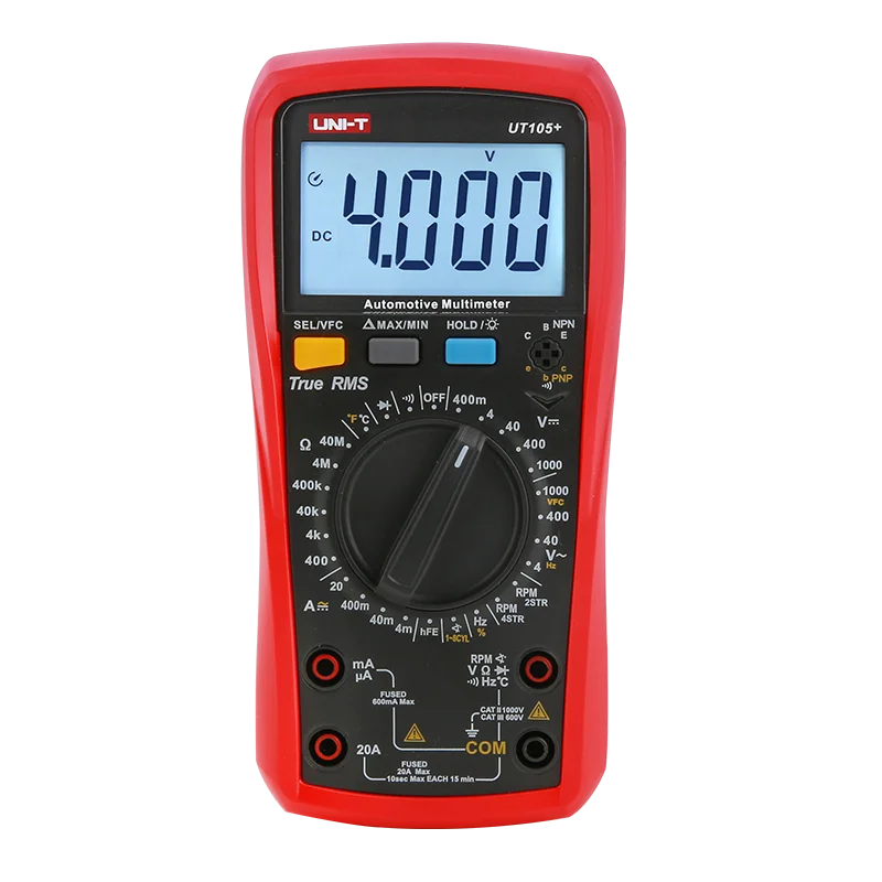 UNI-T UT105+ UT107+Automotive Multimeter True RMS Voltmeter Tach Dwell RPM VFC Frequency Temperature detection