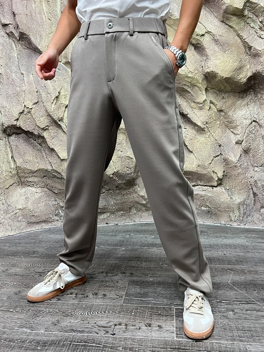 Business Casual Men's Fleece Lined Pants Straight Leg Cotton Polyester Blend Warm Comfortable Autumn Winter Fashionable