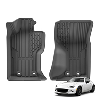 LHD for Mazda MX-5 Miata MX5 MX 5 Mazda Roadster 2016 -2024 TPE 3D Car Floor Mats Fiat 124 Spider 2017-2018 1st Row Black