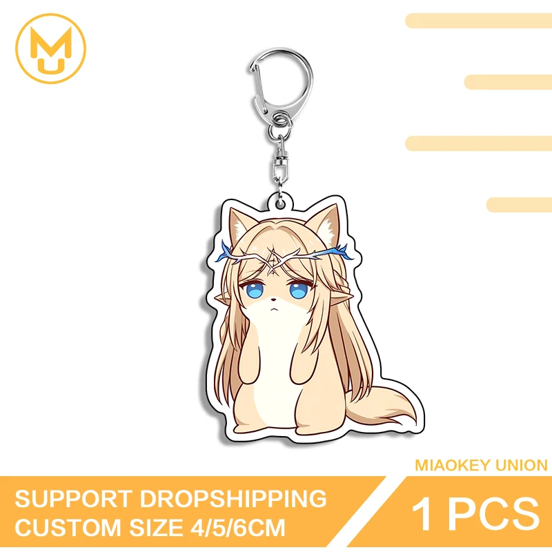 Chibi Wuthering Waves Cartethyia Double Sided Key Chains Cartoon High Quality Unique Art Props Multi Function Durable Keyring