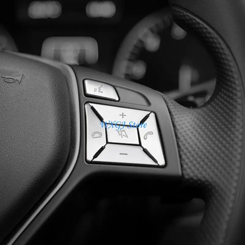 

37JE Car Steering Wheel Button Sticker Cover Decal Replacement Compatible for W176 W212 W204 Automotive Interior Accessories