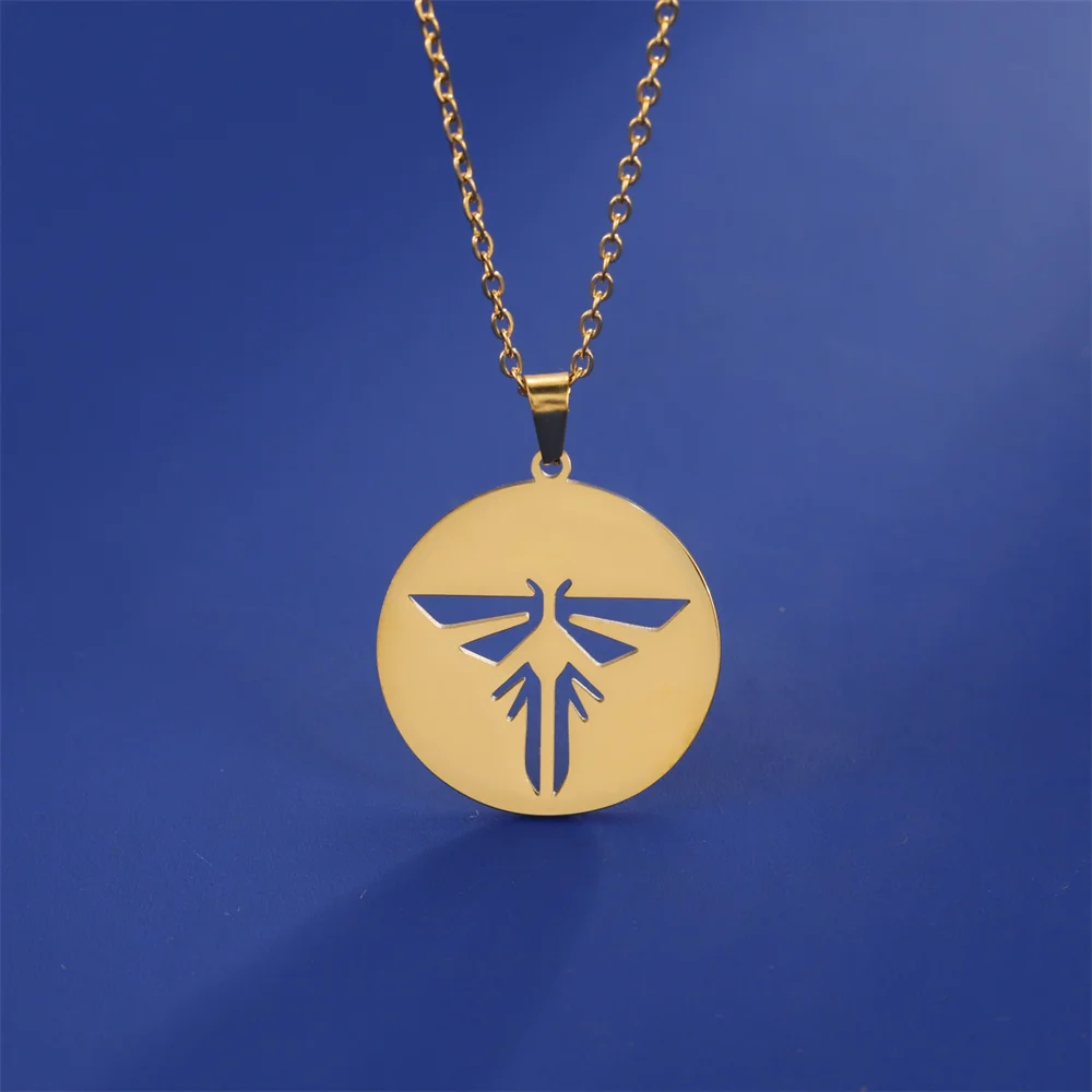 EUEAVAN The Last Of Us Necklace for Men Women Stainless Steel Box Chain Hollow Out Firefly Pendant Necklaces Hot Game Jewelry
