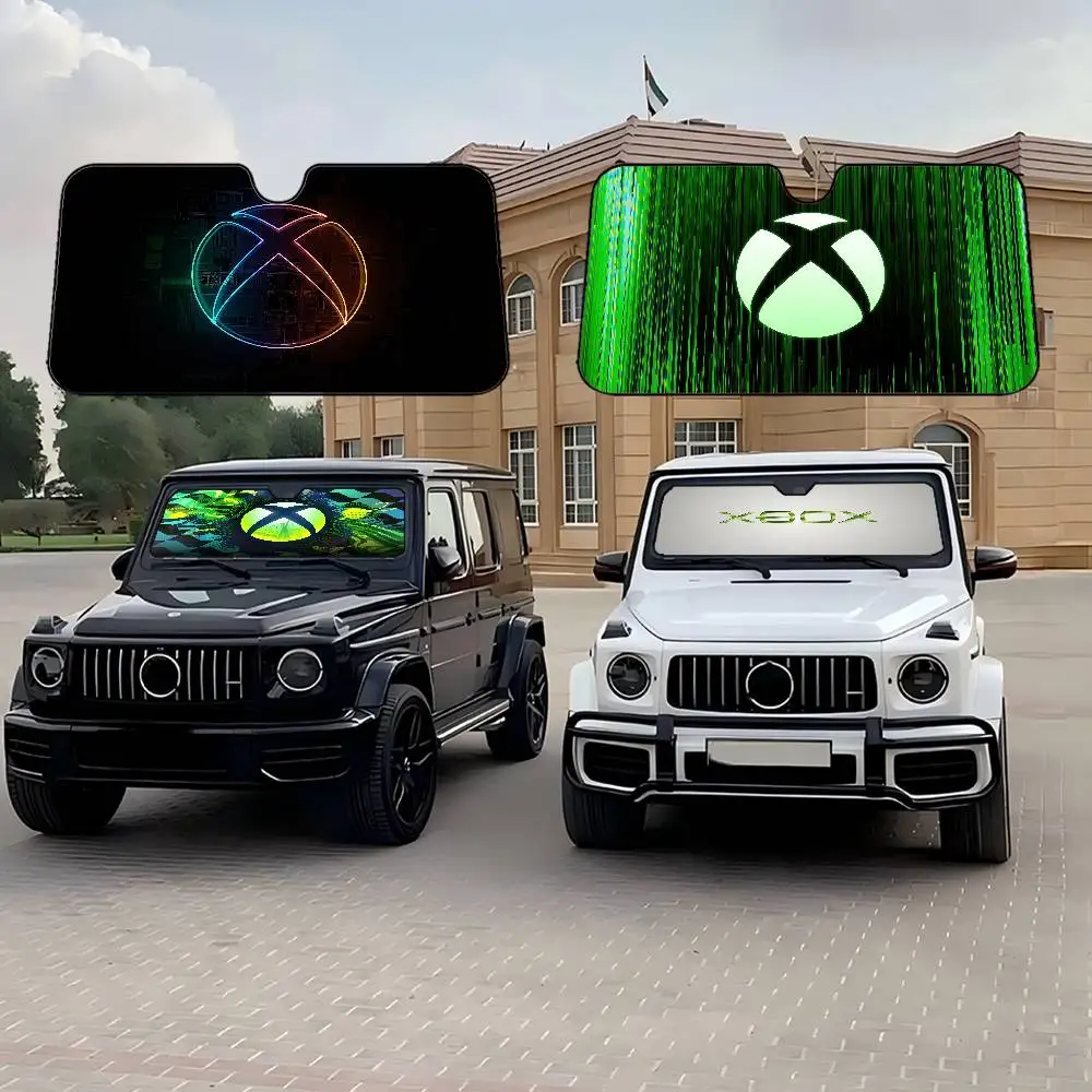 

Солнцезащитный козырек на лобовое стекло с логотипом X-X-Box для седанов, улучшенный автомобильный солнцезащитный козырек от 51,2 "X 27,5" для защиты козырька переднего лобового стекла