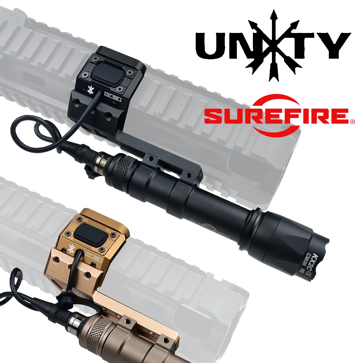 Tactical Airsoft M600 M300 M600C M300A Flashlight UNITY Offset Mount Scout Light with 20mm Picatinny Mod Button Switch