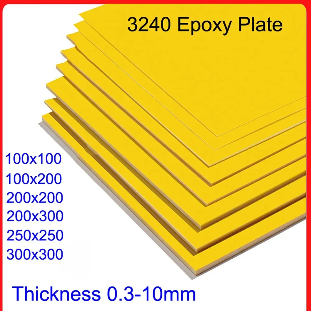 

Insulation Fiberglass Board 3240 Epoxy Plate High Temperature Resistant 0.3-10mm Thickness Protection Sheet Battery Pack DIY Use