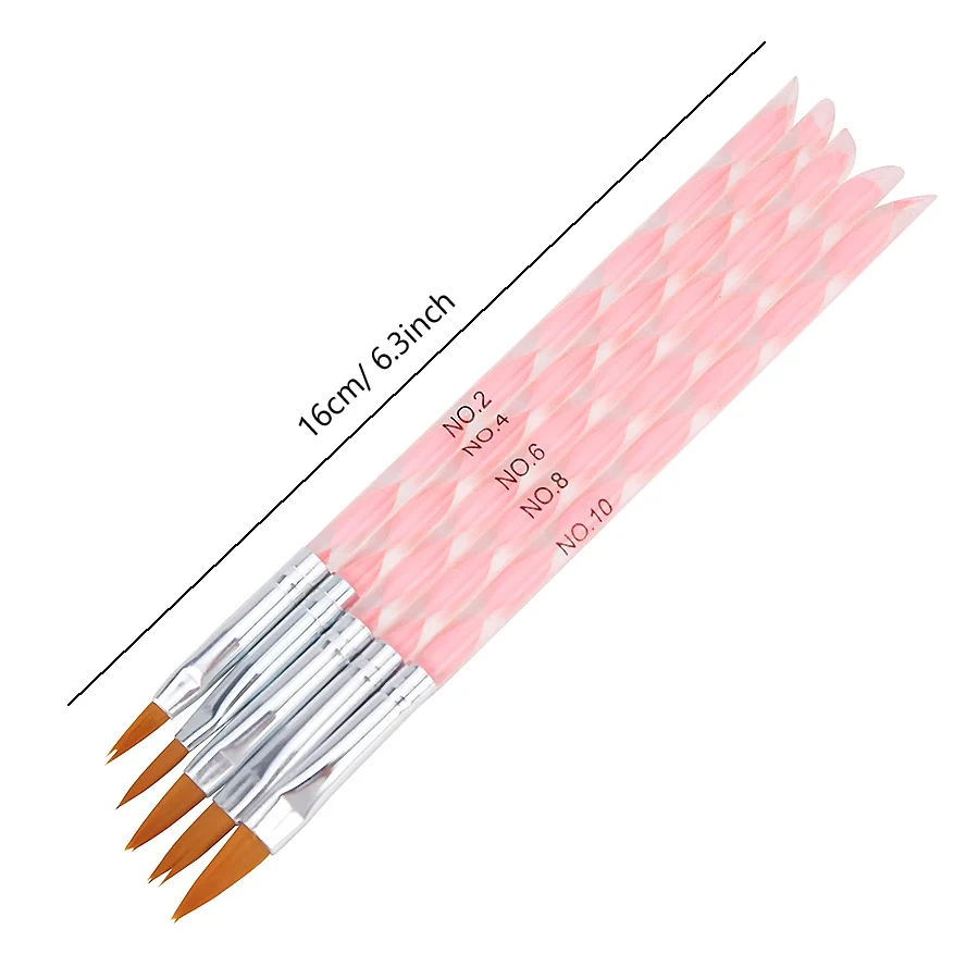 Nail Art Pinsel Set, Dual-Ended Dotting Pen Zeichnung Schnitzen Marmor Nagelstift Flat Liner für Acryl Gel Polish Maniküre – Detail 17