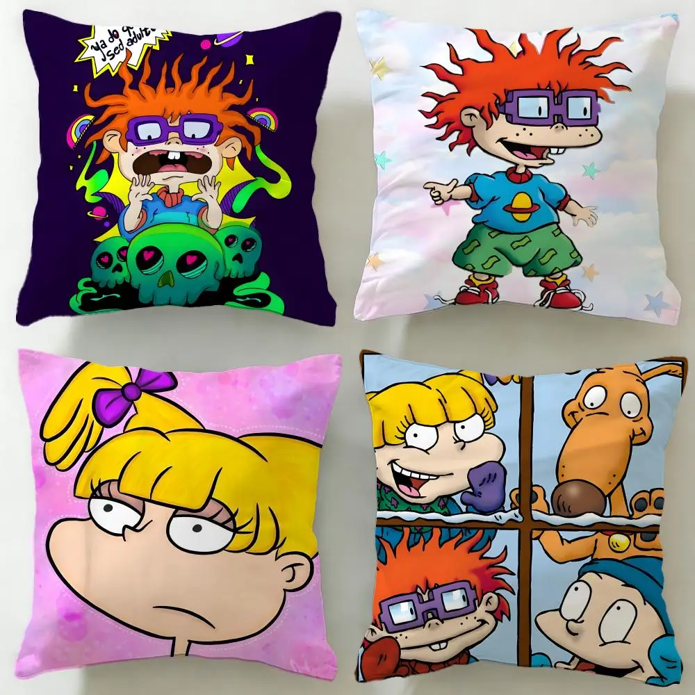 Classic cartoon Rugrats Cushion Cover Soft & Easy-Wash Pillow Case – Versatile for Couch, Bed, Travel and Office