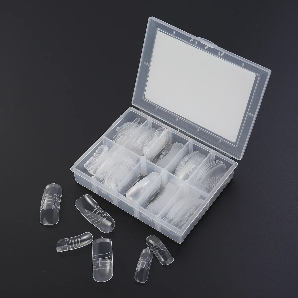 140 szt. Sztuczne Paznokcie Tipsy Duże Zakrzywione Bez Zapachu Bezpieczne Wygodne Akcesoria do Samodzielnego Zdobienia Paznokci dla Kobiet Halloween Boże Narodzenie