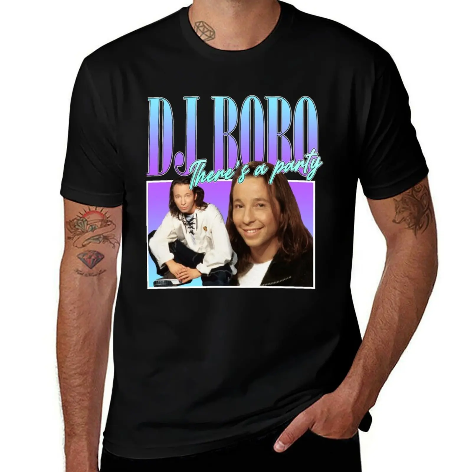 

Винтажная футболка для мужчин, мужские рубашки DJ Bobo, мужская футболка с рисунком 90-х годов Eurodance, хлопковая рубашка, стильная футболка для рубашек