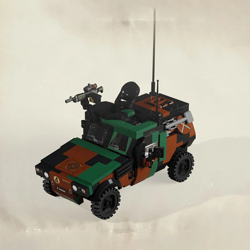 qwert Light Armored Vehicle Model MOC Building Bricks War Equipment Modular Technology Gifts Holiday Assemble Children Toys Suit