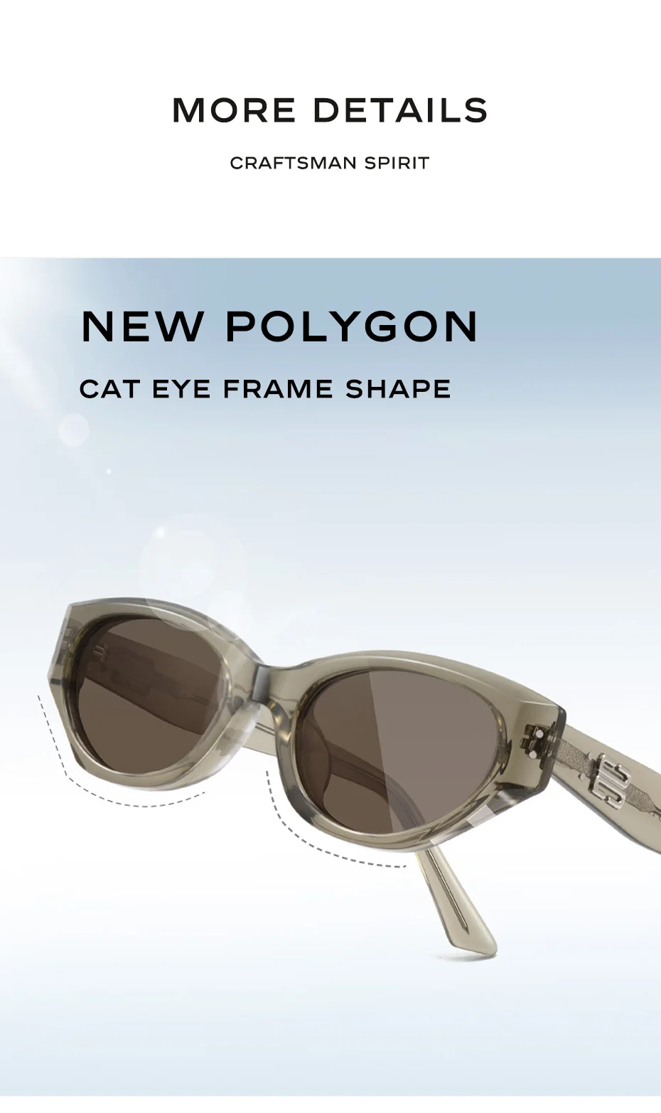 CAPONI 2024 Neue Mode Sonnenbrillen Frauen Cat Eye Schwarz Shades Marke Design UV400 Schutz Moderne Braun Sonnenbrille CP23007 – Detail 4