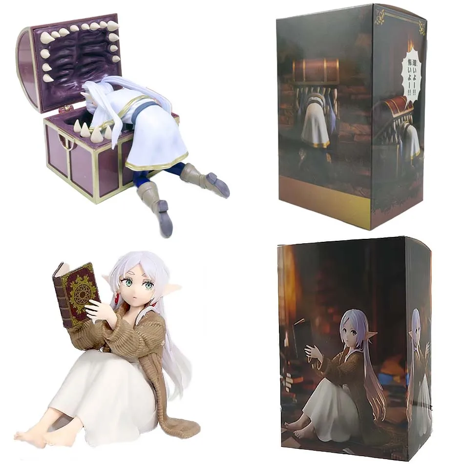 Frieren Beyond Journey's End Frieren caja del tesoro postura sentada colección de figuras modelo juguetes monstruo Anime figura juguete