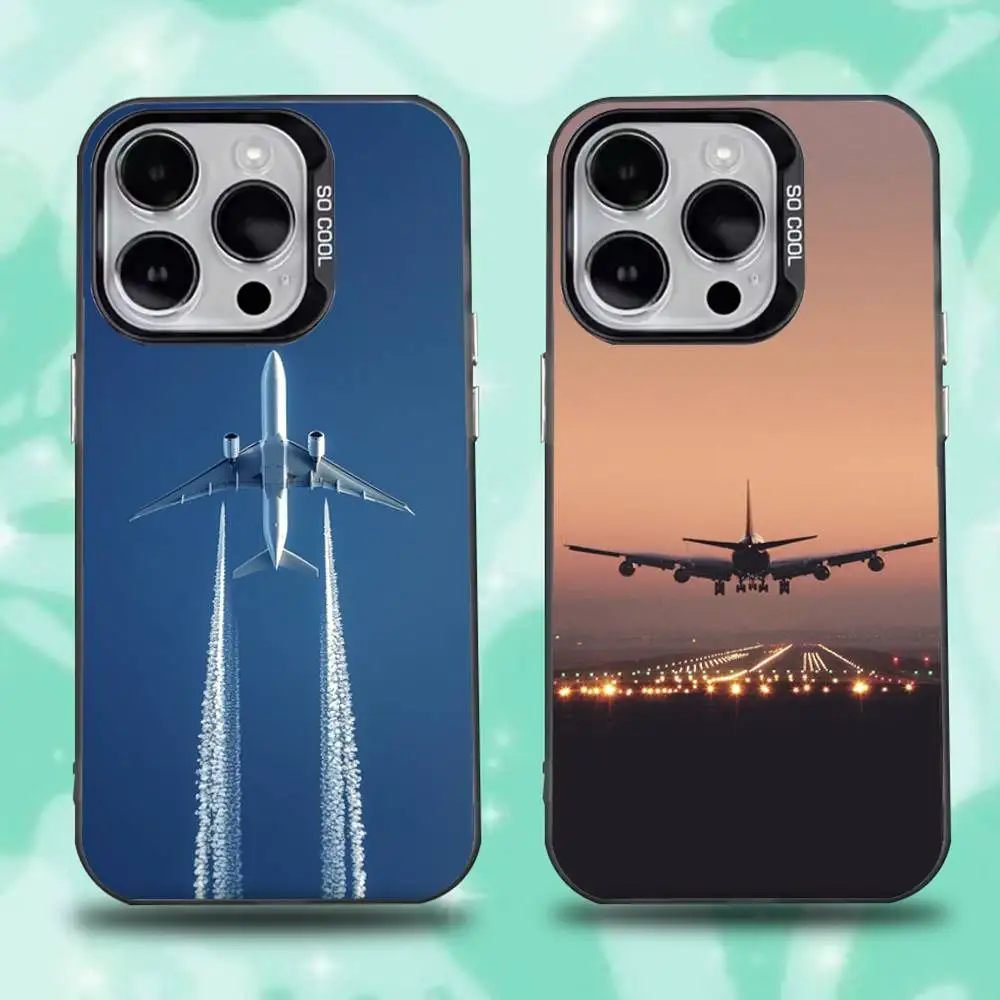 

Cool Airplane Aircraft Phone Case For iPhone 17,16,15,14,13,12,11,Pro,XS,Max,Plus,Mini,SE4,E Black Matte Shockproof Cover