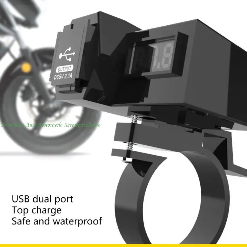 SZCH Charging Socket Hodlebar Montagem Powertle Motocicleta Phone carregamento Double Usb Charging Outlet com
