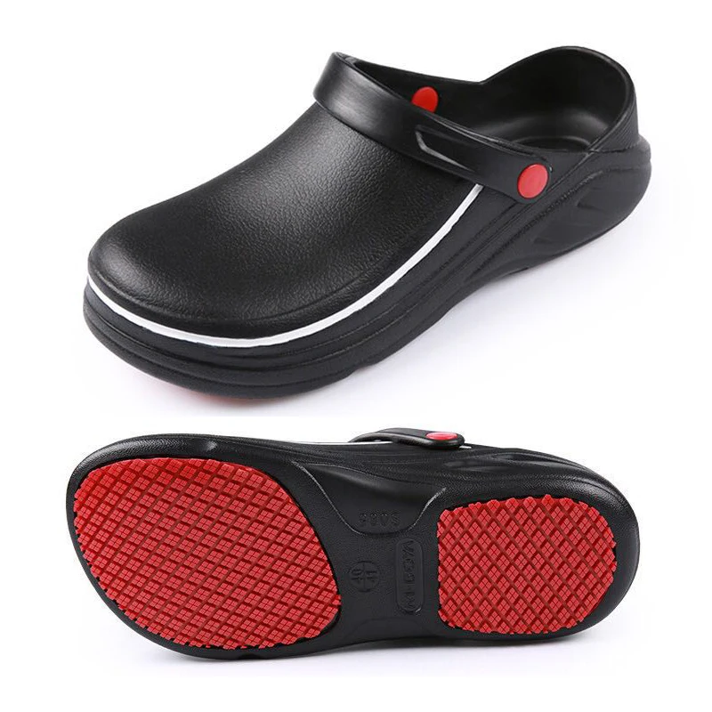 Men Sandals Non-Slip Waterproof Oil-Proof Kitchen Work Cook Shoes Chef Hotel Restaurant Zapatos Para Hombres Unisex Slippers